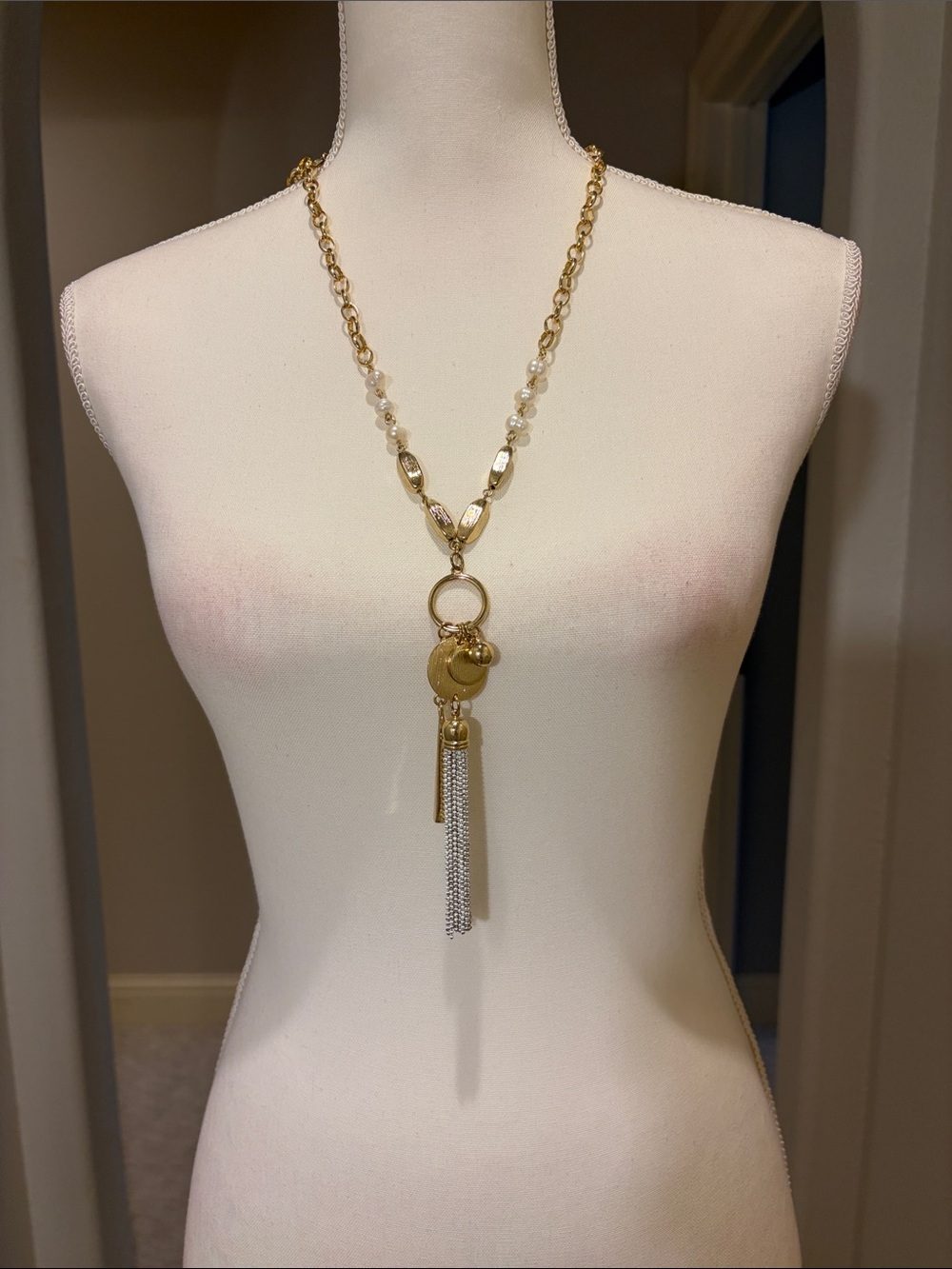 Gold Tassel Pendant Necklace - Women Jewelry